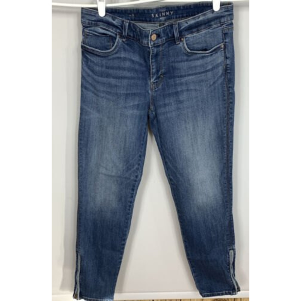 White House Black Market the Skinny Ankle Blue Jeans Size 8 EUC